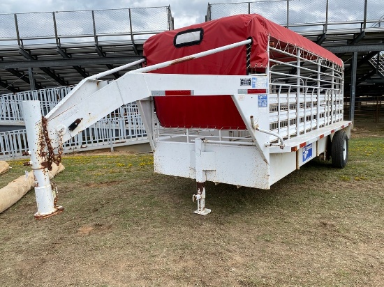 2000 6x12 gooseneck Stock Trailer new tar,road ready nice with spare has title