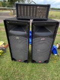 2- Large Peavy DJ Speakers with mixer Amp