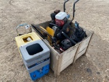 Crate of Pressure washers,concrete saw & misc