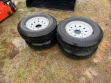 8 Lug trailer Wheels with 10 ply tires only 100 miles on them