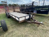 2003 Trail Master 20ft. Pipe Top Utility Trailer with folding ramps 8 lug Axles has title