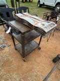 Small metal Cart & metal signs