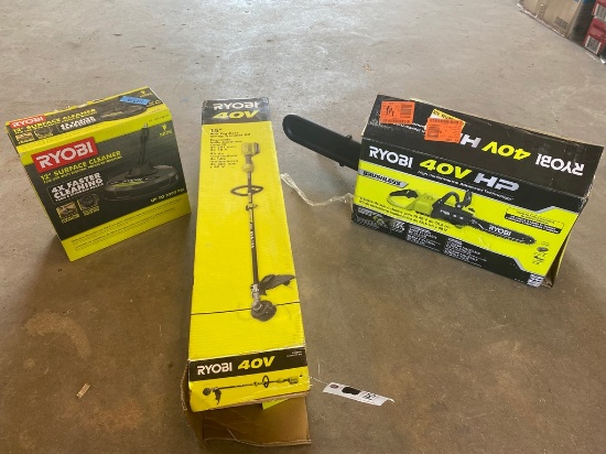12" Surface cleaner 15" 40 Volt Cordless string trimmer kit,14" 40 volt cordless chain saw