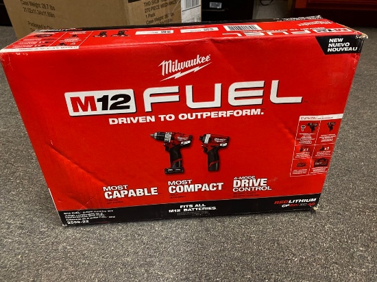 New Milwaukee Fuel M12 combo kit Hammer drill,impact driver with 2 batteries & charger