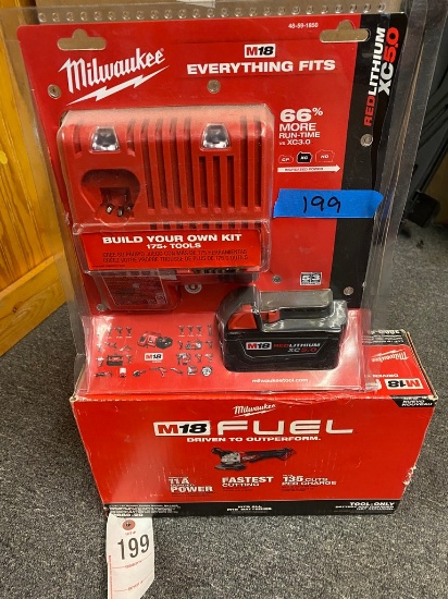 New Milwaukee fuel grinder 4 1/2/ 5 inch with 5.0 Battery