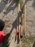 Post hole digger,shovel,rake