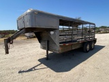 16' Stock Trailer with neck compartment, Solid Floor, bill of Sale