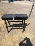 Metal toolbox on stand, grill