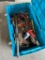 Tote Full of wood clamps,saws,bolt cutters