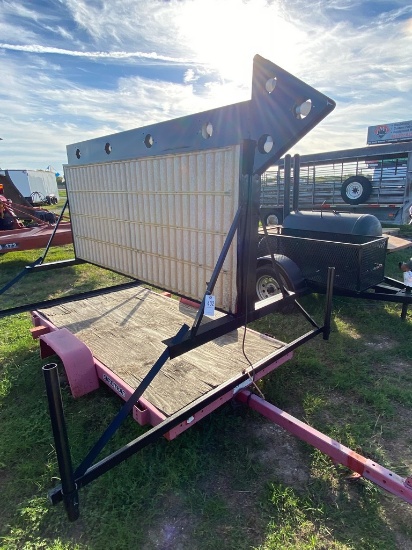 Advertisement Sign on Trailer box of letters & numbers