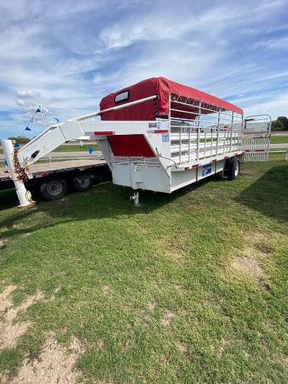 2000 6x12 Gooseneck Stock Trailer new tarp,road ready, nice with spare tire