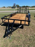 New 2024 J&C 16' Utility Trailer with gate tandem 3500lb Axles