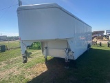 CM Enclosed Gooseneck with drop down gate with side door 7K axles