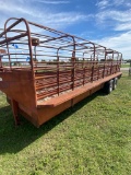 6x24 Bar top Gooseneck Stock Strailer good shape needs a few boards