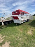 2000 6x12 Gooseneck Stock Trailer new tarp,road ready, nice with spare tire