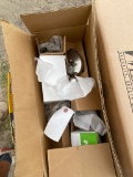 tote full of door knobs & locks