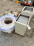 Pallet of water line and filing cabinet