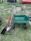 Seeder lot with post hole shovel