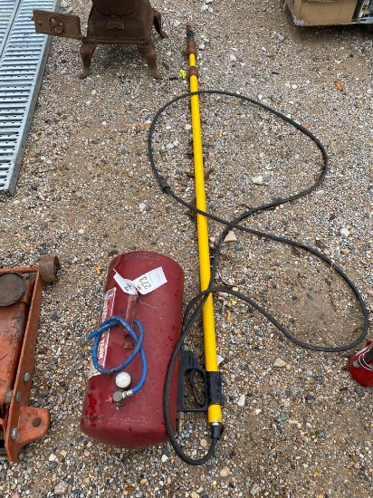 Portable 7 gallon air tank and opwer washing wand