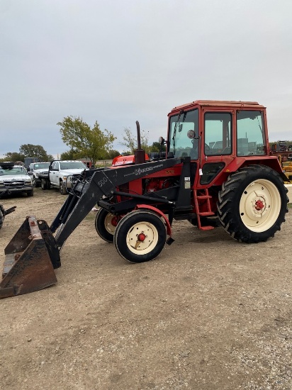 Belarus 570 2WD Cab Tractor with Koyker 500 Front Bucket Attachment