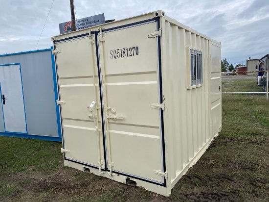 12' Storage Container with side door,damaged