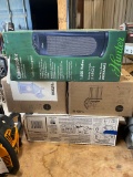 2 Wall lanterns,mail box,heater