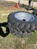 Two tractor rims with titan 5.5-20R1 Tires