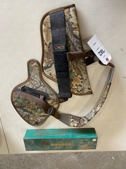Gun Holster & Vintage Hoppe's gun cleaning kit