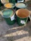 Lot of 4 Small Green Barrels removable lid air tight
