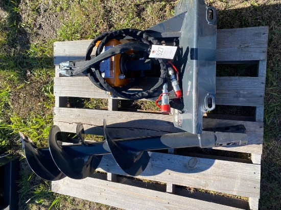 New Wolverine Quick Attach Skid Steer mini auger drive & bit