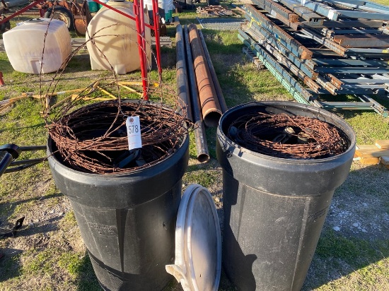2 Large Tubs with lids full of fencing material