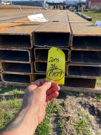 2x5 Rec Tubing 3/16 16pcs @ 22-24' 380ft.