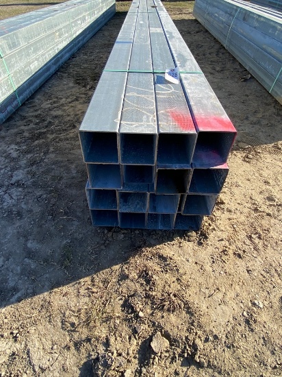 4" Sq tubing galv. 11 ga 16 pcs @ 24' 384 ft.