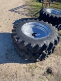 Two Tractor Rims with titan 9.5-20R1 Tires