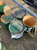 Lot of 4 Small Green Barrels removable lid air tight