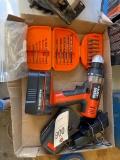 Black & Decker Drill with 2 batteries,charger & bits
