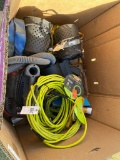 Pallet of dj lights, air hoses, shop vac & misc