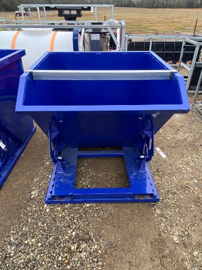 Blue self dumping hopper