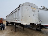 1989 Travis Alluminum end dump semi trailer 38' frameless end dump