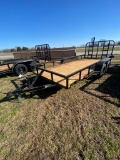 2024 J&C 77x16 Utility trailer with ramp has title
