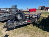 2023 East Texas Trailer 22' Flatbed Equipment Trailer single wheel 7K Axles with spare