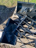Pallet of Mini Buckets, 1 rake 2 claws,1 ripper