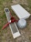 sliding Glass doggie door,Large christmas tree base stand,2Large  Light fixtures
