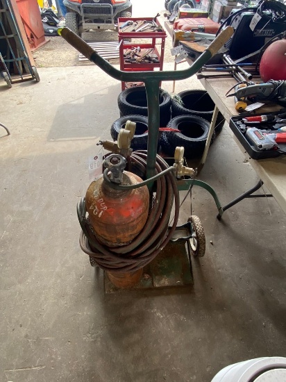 Torch Cart with bottle,hose & gauges