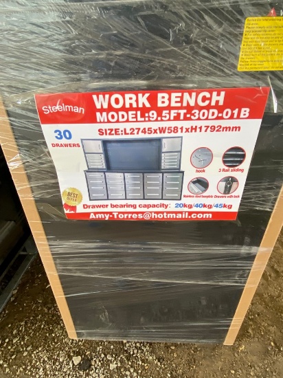 Steelman Stainless Work Bench Model 9.5FT.-30D-01B