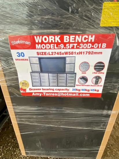 Steelman Stainless Work Bench Model 9.5FT.-30D-01B