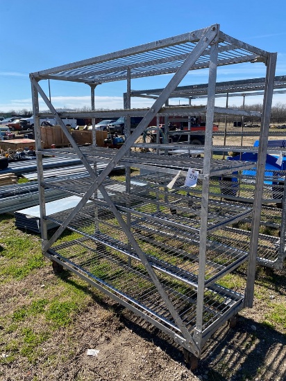 Large Metal Rack on Wheels