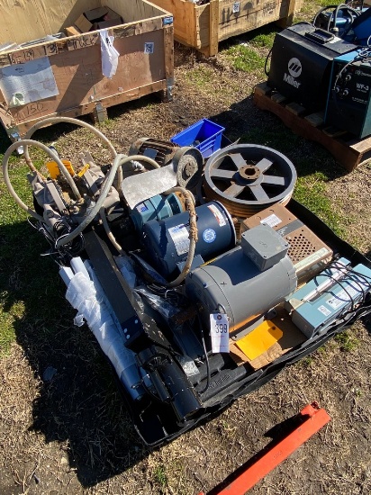 Pallet of Electric Motors,pullies