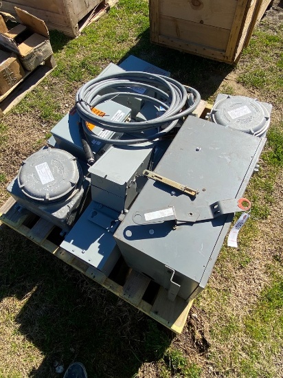 Pallet of dis-connects,breaker boxes