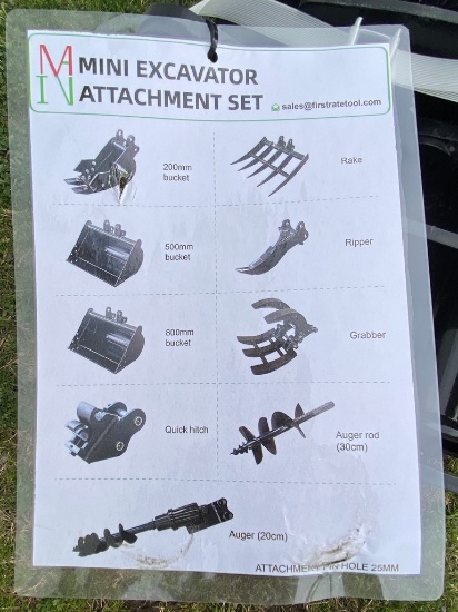 New miva 9 pc mini Excavator attachment bundle